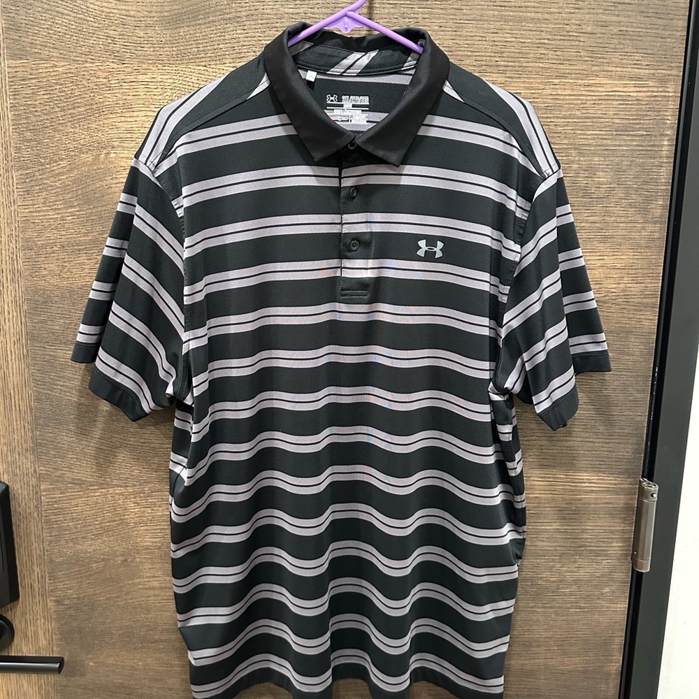 2xl under Armour loose fit heat gear polo black and gray